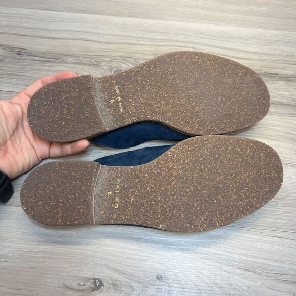 U-Dot Japanese Blue Leather Slip On Mules Size 8 Handmade Japan - Picture 7 of 10